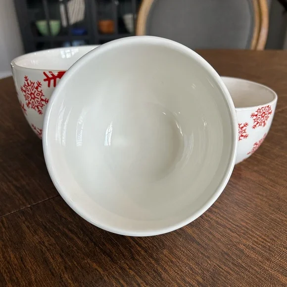 Crate and Barrel Set of 3 Holiday Nesting Bowls - Picture 7 of 11